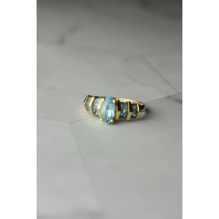 Sky Jewelry Золотое кольцо с Топазом 14К (585 проба)