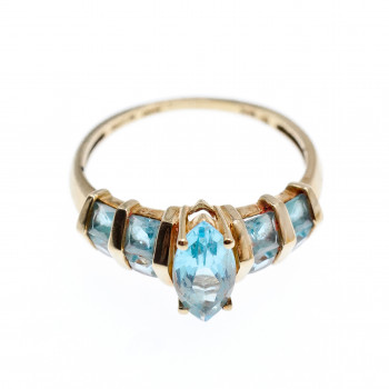 Sky Jewelry Золотое кольцо с Топазом 14К (585 проба)