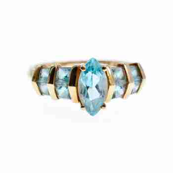 Sky Jewelry Золотое кольцо с Топазом 14К (585 проба)