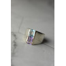 Sky Jewelry Серебряное кольцо с голубой Шпинелью и фиолетовым Турмалином