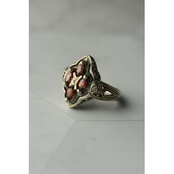 Sky Jewelry Винтажное Серебряное кольцо 925 пробы с Альмандином