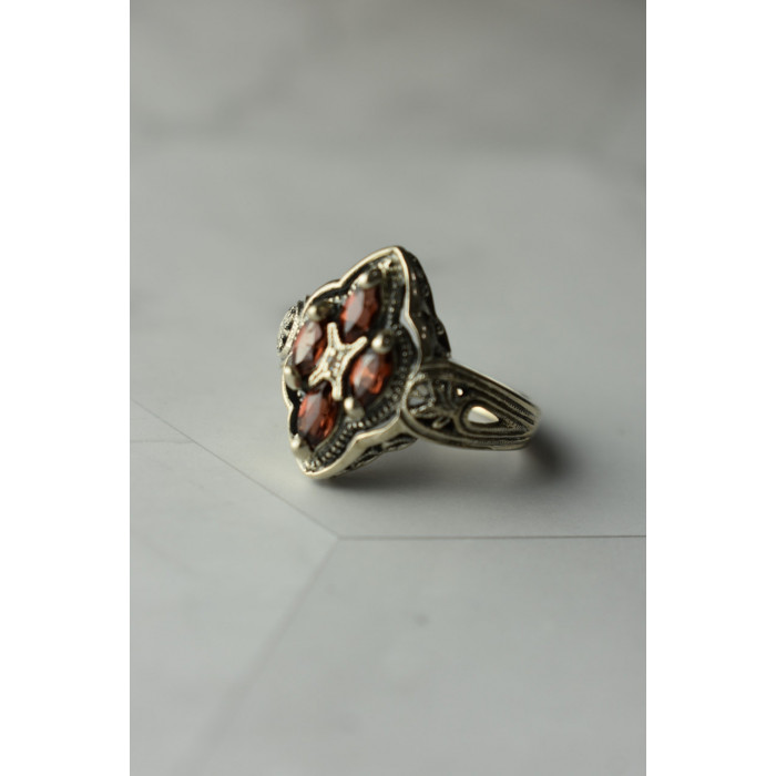 Sky Jewelry Винтажное Серебряное кольцо 925 пробы с Альмандином