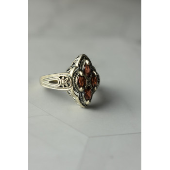 Sky Jewelry Винтажное Серебряное кольцо 925 пробы с Альмандином