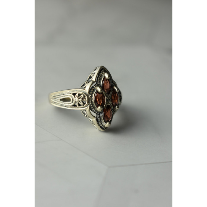 Sky Jewelry Винтажное Серебряное кольцо 925 пробы с Альмандином