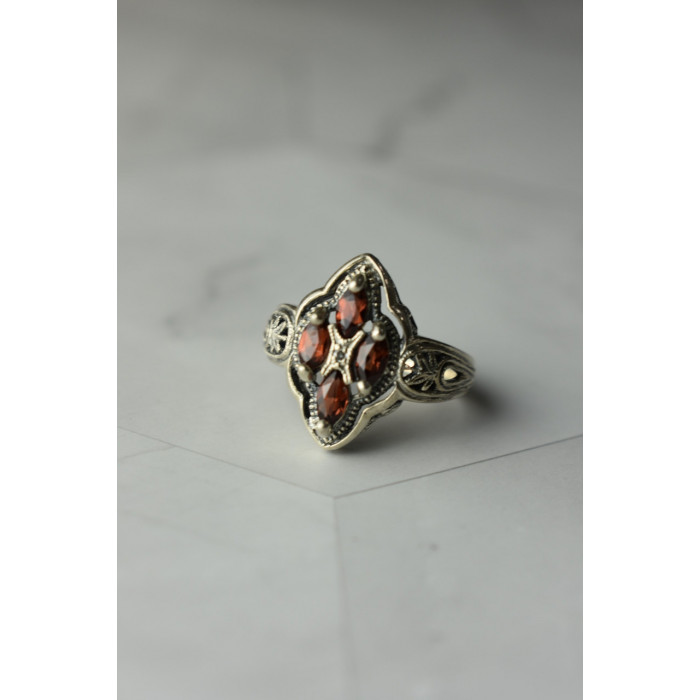 Sky Jewelry Винтажное Серебряное кольцо 925 пробы с Альмандином