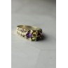 Sky Jewelry Серебряное кольцо 925 проба с камнями Морион , Гранат,  Перидот,  Цитрин и Турмалин