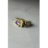 Sky Jewelry Серебряное кольцо 925 проба с камнями Морион , Гранат,  Перидот,  Цитрин и Турмалин