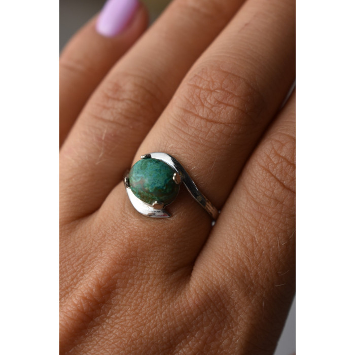 Sky Jewelry Серебряное кольцо с камнем Малахит