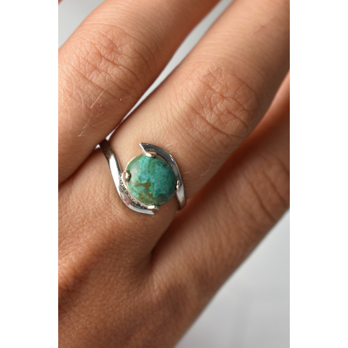 Sky Jewelry Серебряное кольцо с камнем Малахит