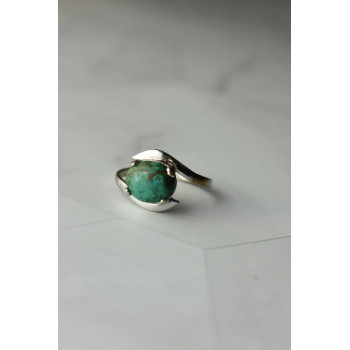 Sky Jewelry Серебряное кольцо с камнем Малахит