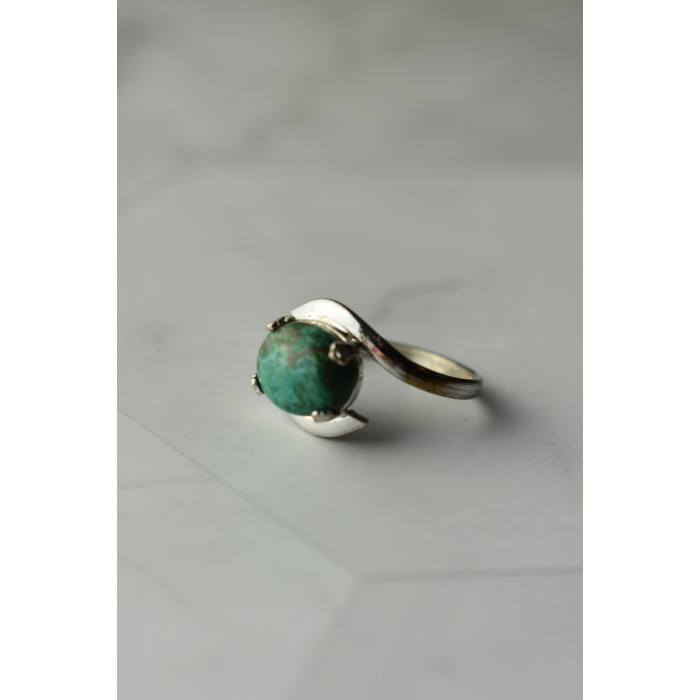 Sky Jewelry Серебряное кольцо с камнем Малахит