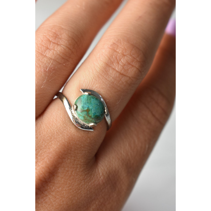 Sky Jewelry Серебряное кольцо с камнем Малахит