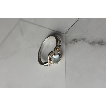 Sky Jewelry Серебряное кольцо с камнем Голубая Шпинель и фианитами