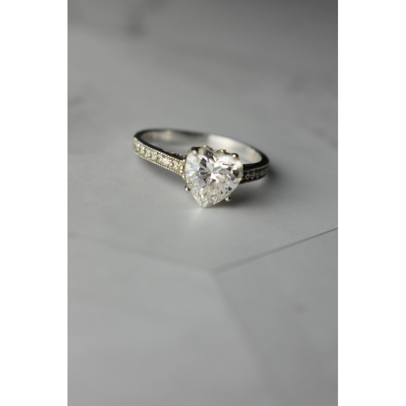 Sky Jewelry Серебряное кольцо 925 проба с фианитами *Сердце*