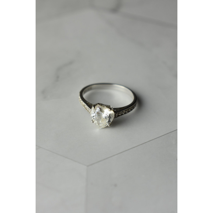 Sky Jewelry Серебряное кольцо 925 проба с фианитами *Сердце*
