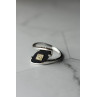 Sky Jewelry Серебряное кольцо с  Черным Агатом и фианитом