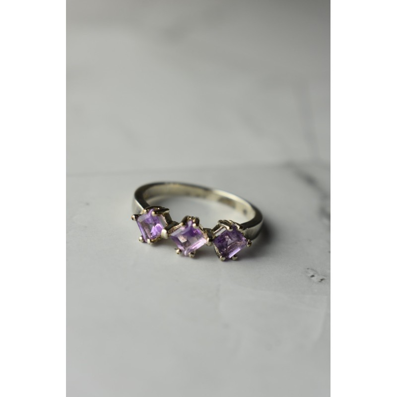 Sky Jewelry Серебряное кольцо  с Фиолетовым Турмалином