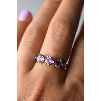 Sky Jewelry Серебряное кольцо  с Фиолетовым Турмалином