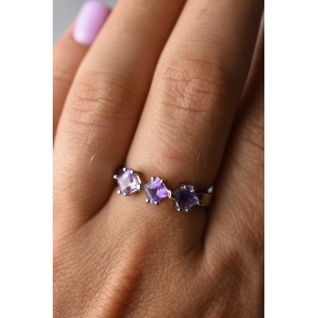 Sky Jewelry Серебряное кольцо  с Фиолетовым Турмалином