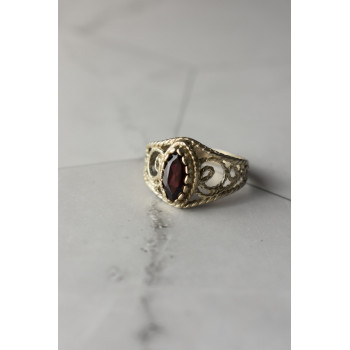 Sky Jewelry Ажурное  Серебряное кольцо 925 пробы с Альмандином