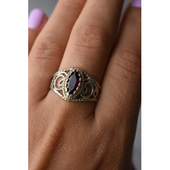 Sky Jewelry Ажурное  Серебряное кольцо 925 пробы с Альмандином