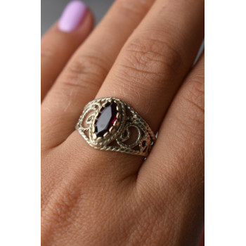 Sky Jewelry Ажурное  Серебряное кольцо 925 пробы с Альмандином