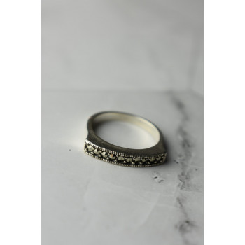 Sky Jewelry Классическое Серебряное кольцо с камнями Черная шпинель