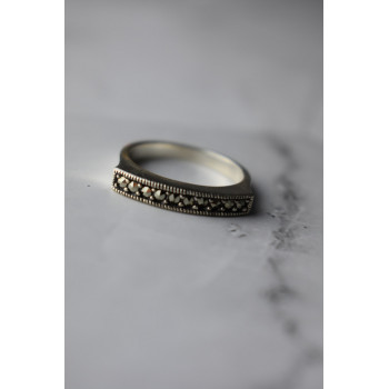 Sky Jewelry Классическое Серебряное кольцо с камнями Черная шпинель