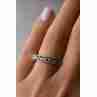 Sky Jewelry Классическое Серебряное кольцо с камнями Черная шпинель