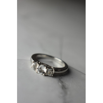 Sky Jewelry Серебряное кольцо с белой (бесцветной) Шпинелью 925 проба 