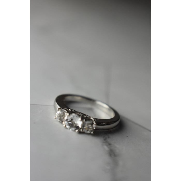 Sky Jewelry Серебряное кольцо с белой (бесцветной) Шпинелью 925 проба 