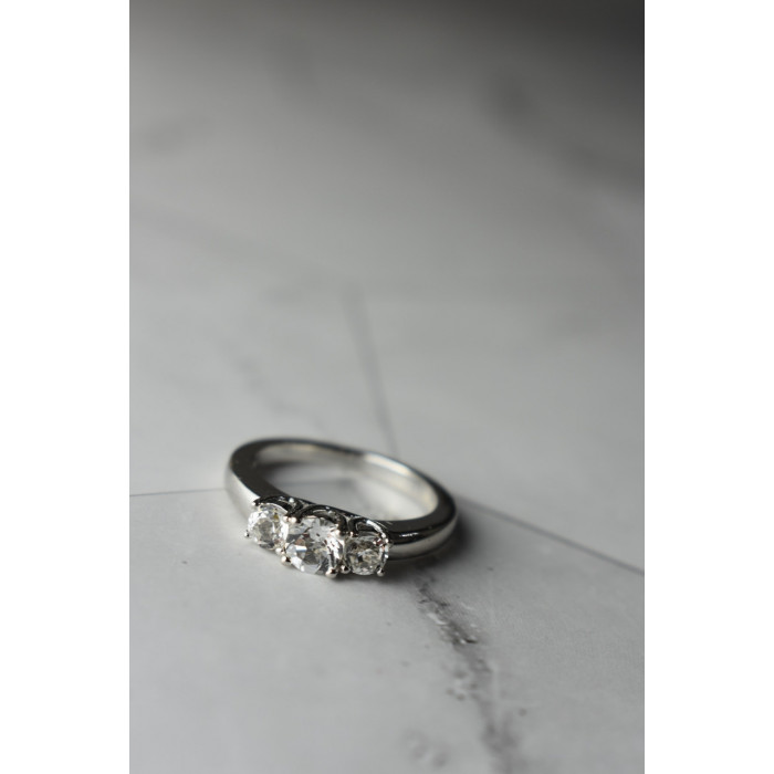 Sky Jewelry Серебряное кольцо с белой (бесцветной) Шпинелью 925 проба 