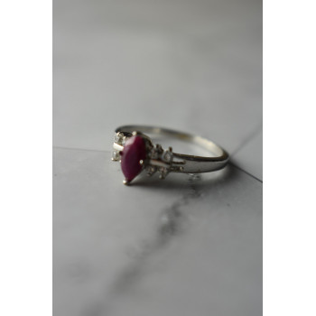 Sky Jewelry Серебряное кольцо 925 пробы с Рубеллитом и фианитами