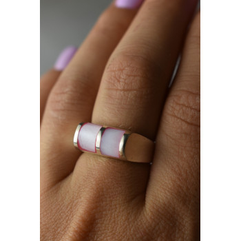 Sky Jewelry Серебряное кольцо 925 пробы с розовым Перламутром