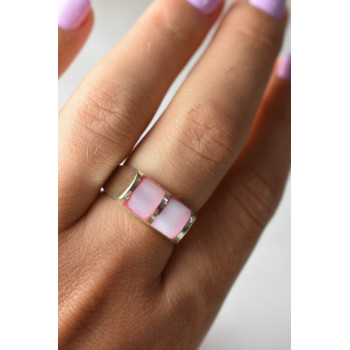Sky Jewelry Серебряное кольцо 925 пробы с розовым Перламутром