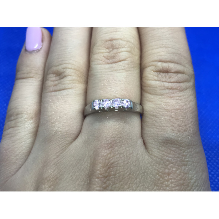 Sky Jewelry Серебряное кольцо с камнем розовый кварц