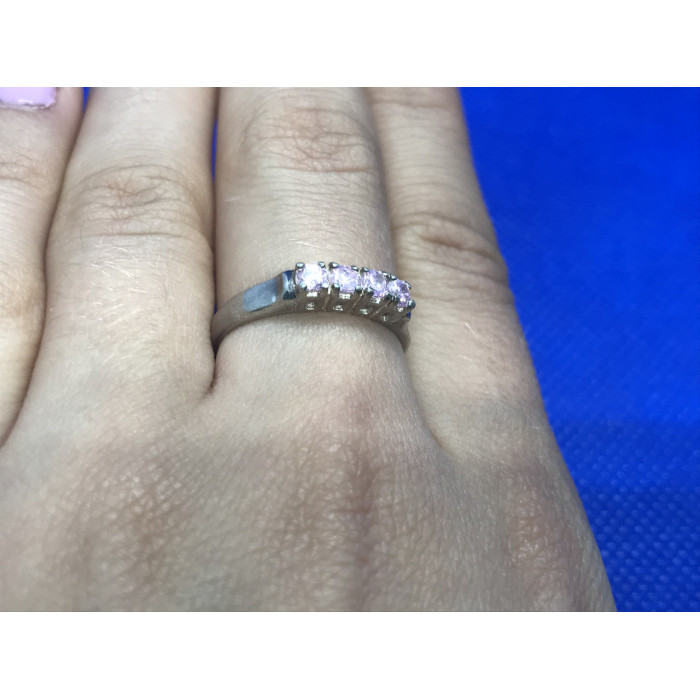 Sky Jewelry Серебряное кольцо с камнем розовый кварц