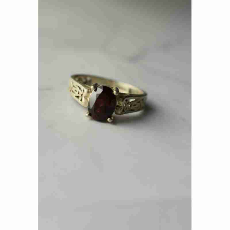 Sky Jewelry Винтажное Серебряное кольцо с камнем Спессартин