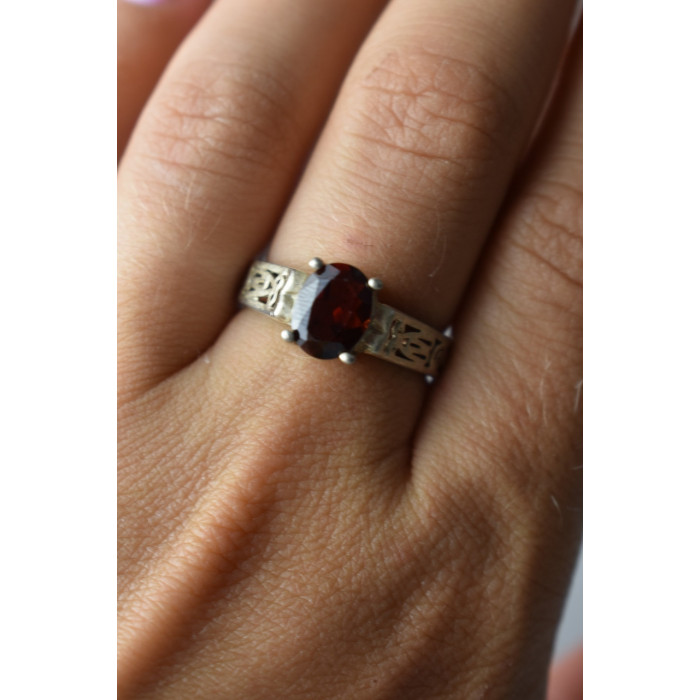 Sky Jewelry Винтажное Серебряное кольцо с камнем Спессартин