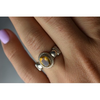 Sky Jewelry Винтажное Серебряное кольцо с камнем Гелиодор 925 проба