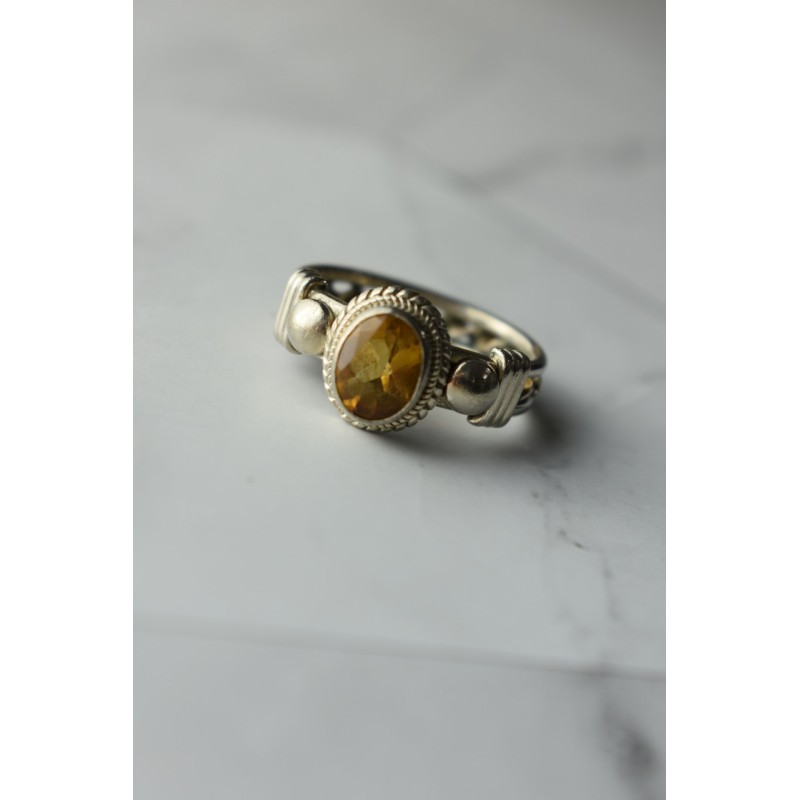 Sky Jewelry Винтажное Серебряное кольцо с камнем Гелиодор 925 проба