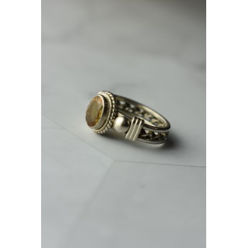 Sky Jewelry Винтажное Серебряное кольцо с камнем Гелиодор 925 проба