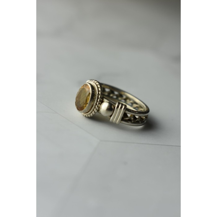 Sky Jewelry Винтажное Серебряное кольцо с камнем Гелиодор 925 проба