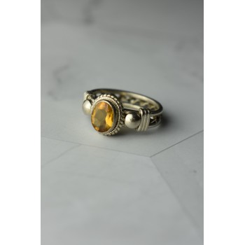 Sky Jewelry Винтажное Серебряное кольцо с камнем Гелиодор 925 проба