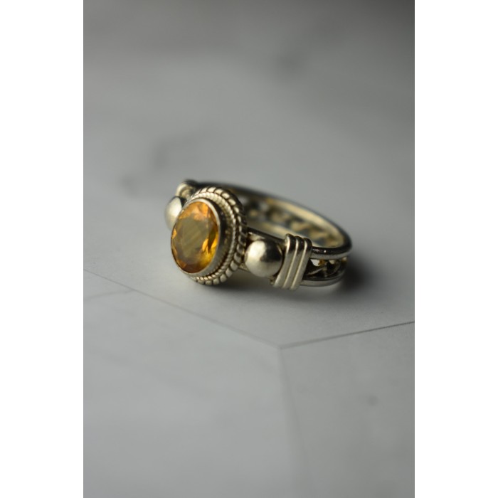 Sky Jewelry Винтажное Серебряное кольцо с камнем Гелиодор 925 проба