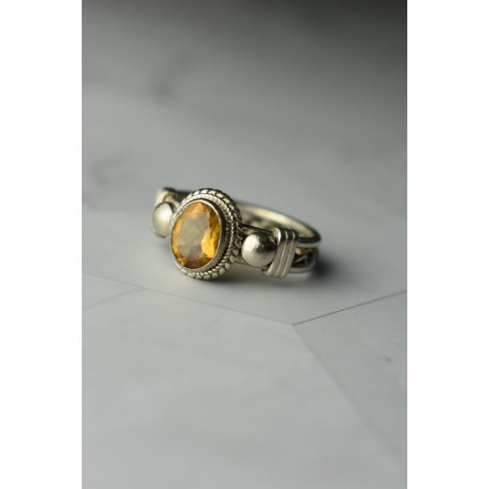 Sky Jewelry Винтажное Серебряное кольцо с камнем Гелиодор 925 проба