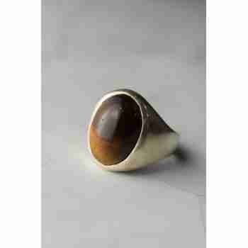 Sky Jewelry Серебряное кольцо с камнем Тигровый Глаз 925 проба *Унисекс