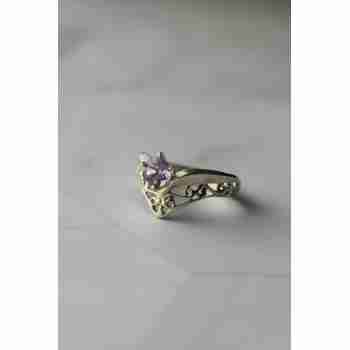 Sky Jewelry Ажурное Серебряное кольцо с аметистом
