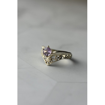 Sky Jewelry Ажурное Серебряное кольцо с аметистом