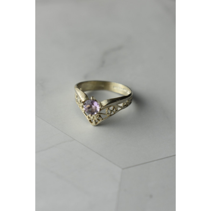 Sky Jewelry Ажурное Серебряное кольцо с аметистом
